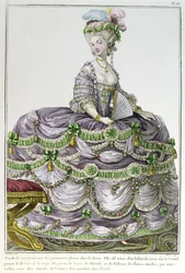 A Duchess at the Court of Louis XVI Wearing a Dress with Paniers, Plate Number 161 from 